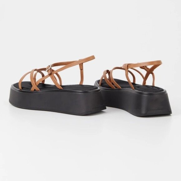 NWT Vagabond Courtney Strappy Leather Flatform Sandal 41 Cognac Platform 11 - Picture 5 of 13